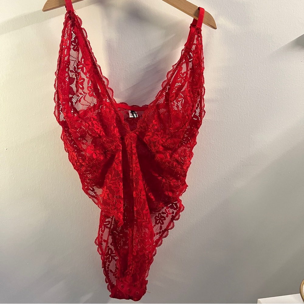 Fashion Nova Red Lingerie Body Suit Small